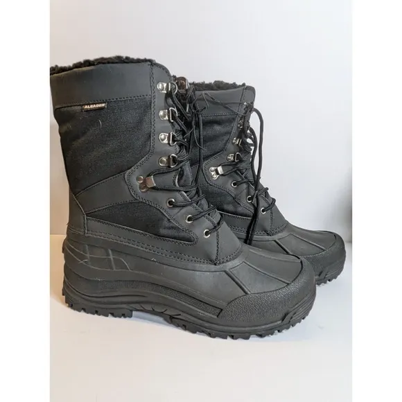 Men's Aleader Black Snow Boots AL191102M Thinsulate - Size 12
