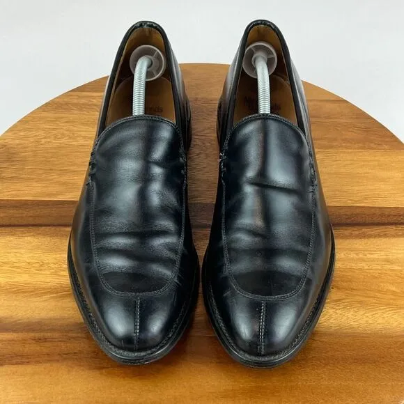 Mens Allen Edmonds Steen Black Leather Loafers Dress Shoes Size 12‎ D GUC