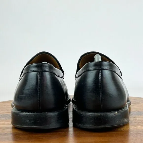 Mens Allen Edmonds Steen Black Leather Loafers Dress Shoes Size 12‎ D GUC