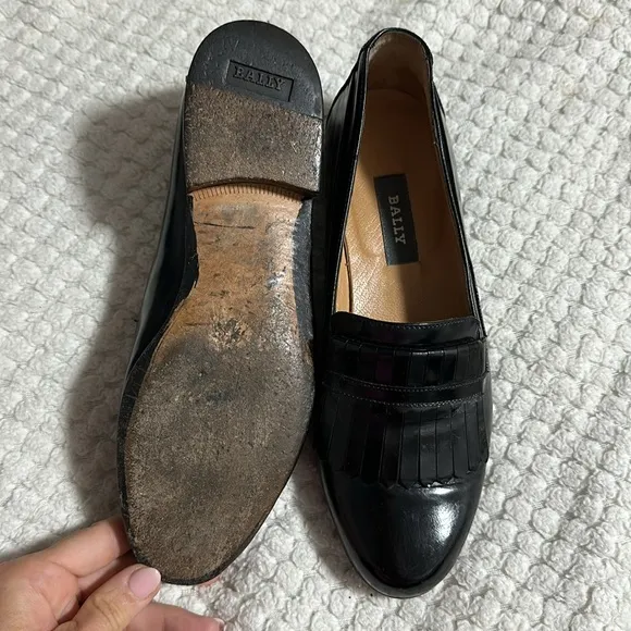 Men’s Bally Barton classic kiltie fringe detail. tuxedo slip-on loafers Sz 6