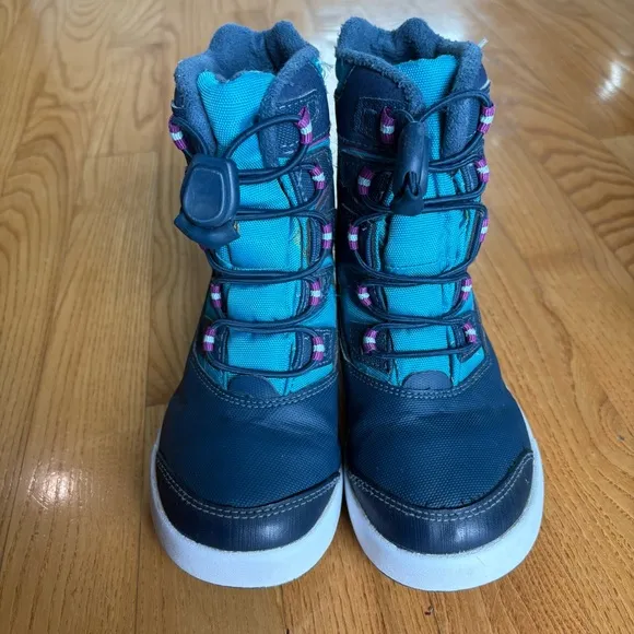 Merrell Kids Boots Snow Bank 3.0 Waterproof Navy Turquise Purple Girls Size 11M