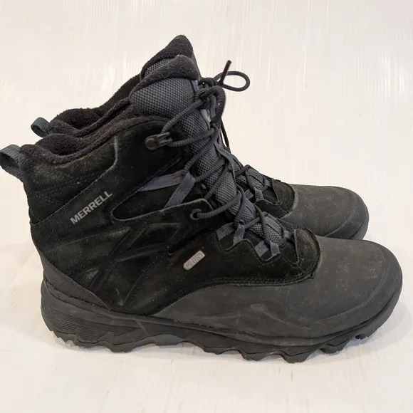 MERRELL Men's Waterproof Insulated Black Suede Leather Hiking Boots size 11