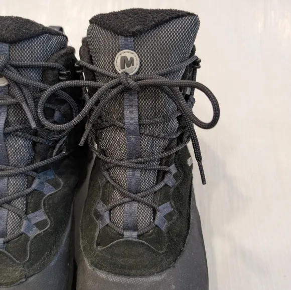 MERRELL Men's Waterproof Insulated Black Suede Leather Hiking Boots size 11