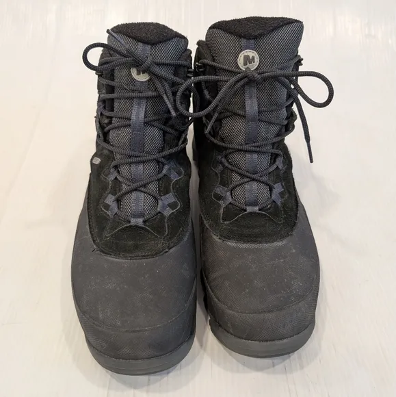 MERRELL Men's Waterproof Insulated Black Suede Leather Hiking Boots size 11