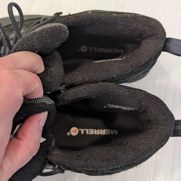 MERRELL Men's Waterproof Insulated Black Suede Leather Hiking Boots size 11