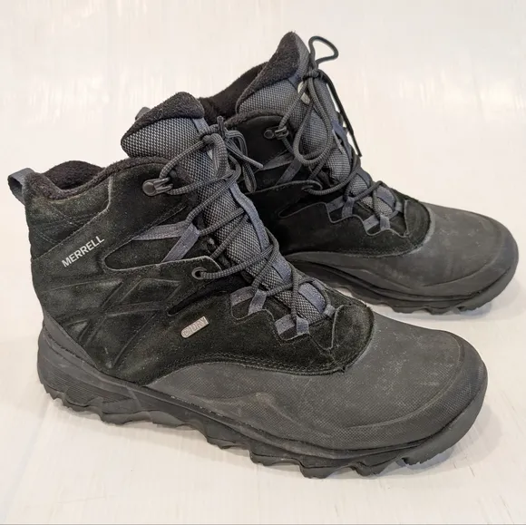 MERRELL Men's Waterproof Insulated Black Suede Leather Hiking Boots size 11