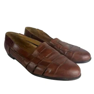 Mezlan Cayman Loafers Mens 14 Brown Leather‎ Basket Weave Dress Shoes Spain
