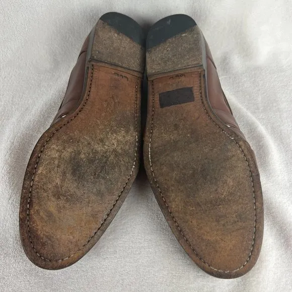 Mezlan Cayman Loafers Mens 14 Brown Leather‎ Basket Weave Dress Shoes Spain
