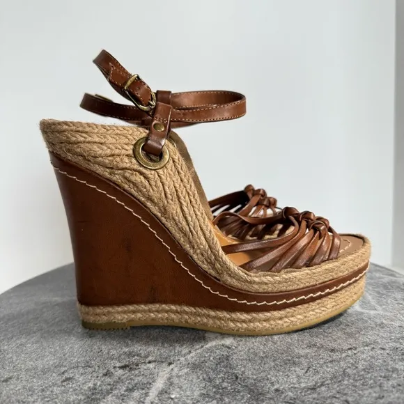 Mia Biscotti Y2K 90s Wedge Heels Sandals Espadrilles 7