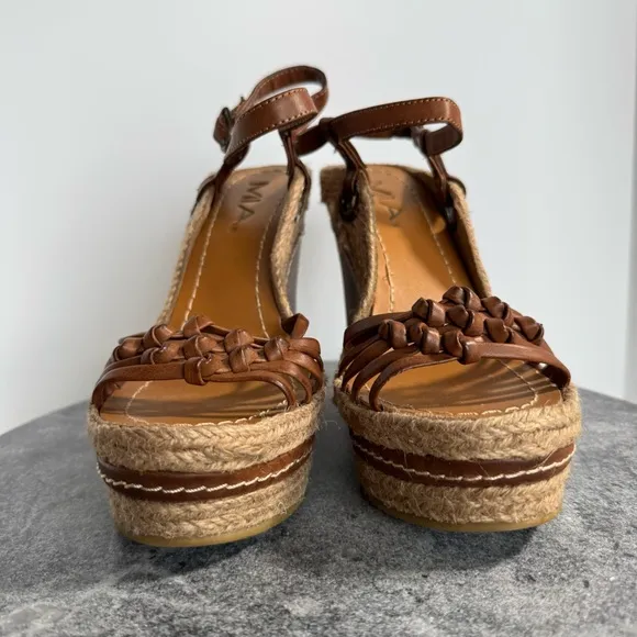 Mia Biscotti Y2K 90s Wedge Heels Sandals Espadrilles 7