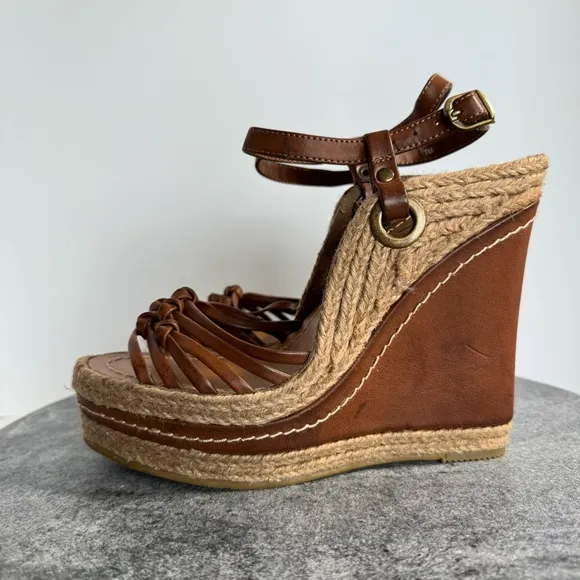 Mia Biscotti Y2K 90s Wedge Heels Sandals Espadrilles 7