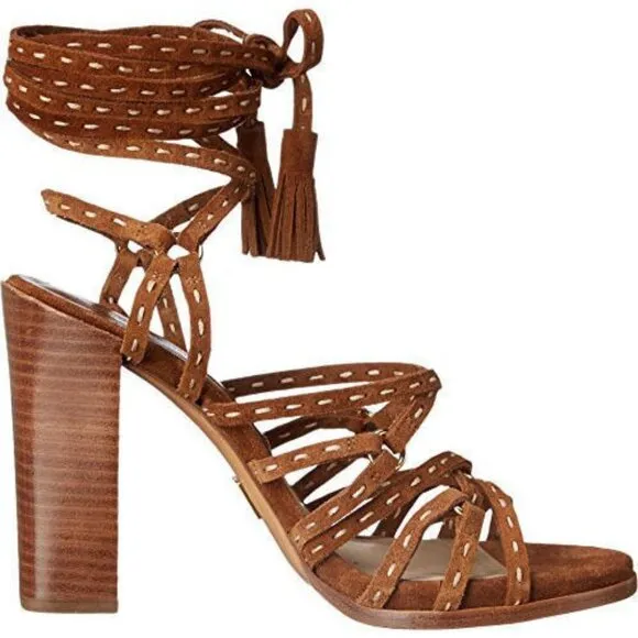 MICHAEL KORS-Rowan-Luggage-Sport Suede Sandal-SIZE 7.5-NEW!