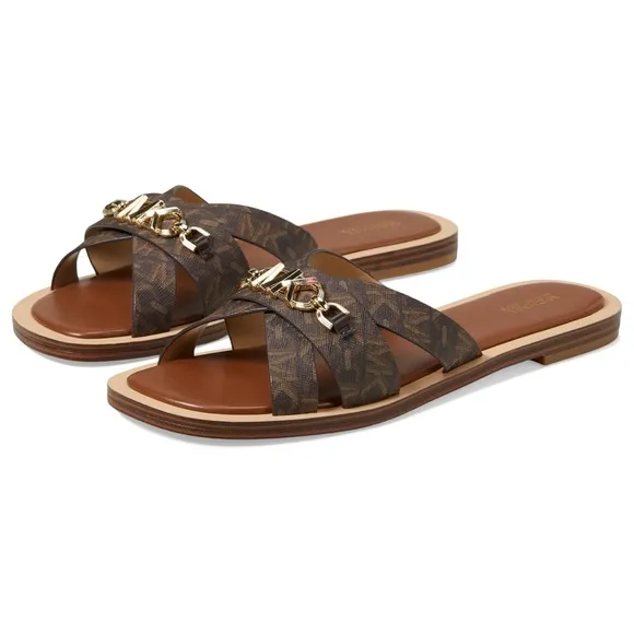 Michael Kors Women's Tiffanie Flat Slide Sandal- Size 8M