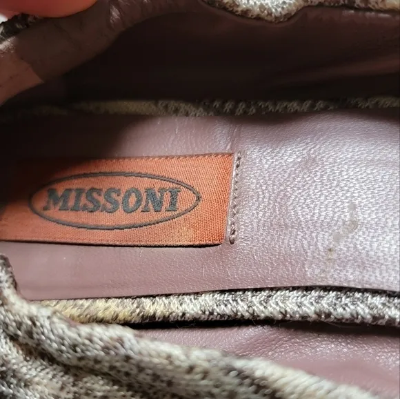 Missoni Gray/Brownscale Knit Scrunch Ballet Flats Size 38