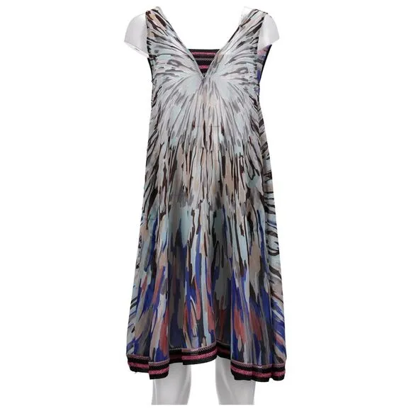 Missoni Mare Printed Mini Sleeveless Dress in Multicolor Cotton