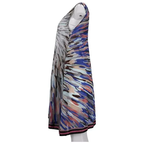 Missoni Mare Printed Mini Sleeveless Dress in Multicolor Cotton