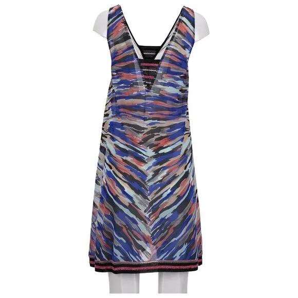 Missoni Mare Printed Mini Sleeveless Dress in Multicolor Cotton