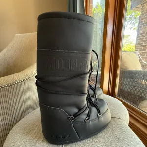 Moon Boot ICON BLACK RUBBER BOOTS