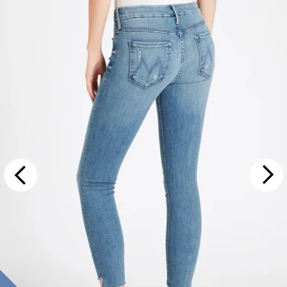 Mother Denim LOOKER ANKLE FRAYWASH JUST A LITTLE WHITE LIE Size 27 $220