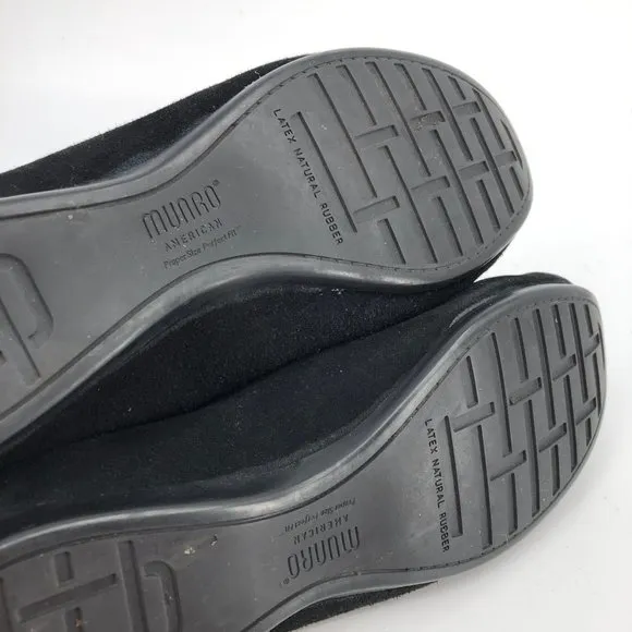 Munro Black Leather Flats &amp; Loafers | Classic Style