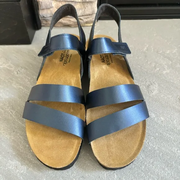 Naot Women’s Size 42 (US 11) Kayla Polar Sea Blue Leather Strappy Sandals NIB