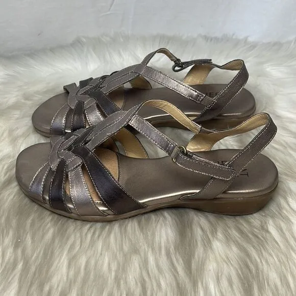 Naturalizer Namora Bronze Leather Strappy Sandals Sz 8.5