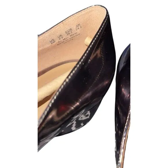 Naturalizer Pewter Leather Women's Becca Low Heel Pointed Toe Flats Size 8W New