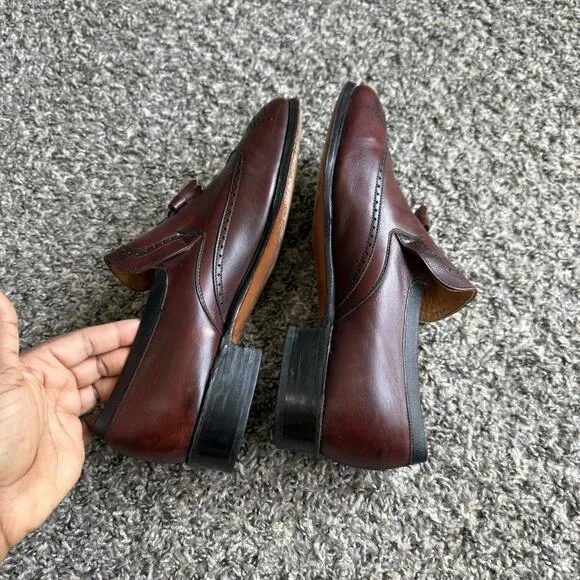 Nettleton Men’s Size 8.5 C Red Leather Slip On Tasseled Loafers Dress Shoe