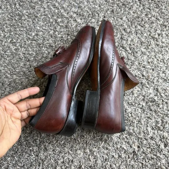 Nettleton Men’s Size 8.5 C Red Leather Slip On Tasseled Loafers Dress Shoe