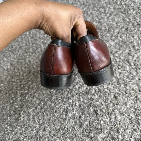 Nettleton Men’s Size 8.5 C Red Leather Slip On Tasseled Loafers Dress Shoe