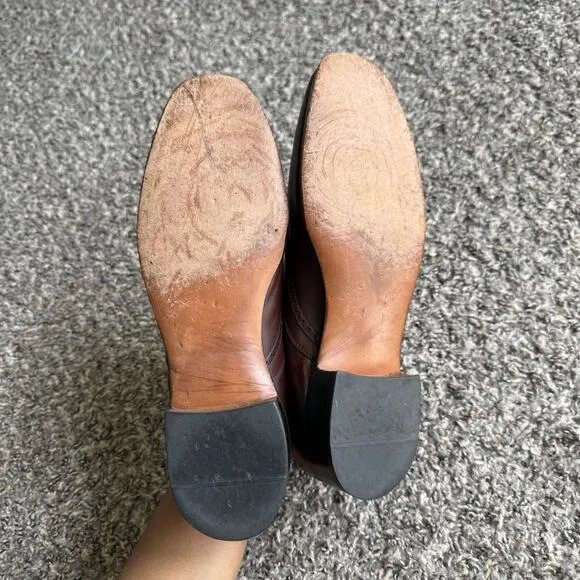 Nettleton Men’s Size 8.5 C Red Leather Slip On Tasseled Loafers Dress Shoe