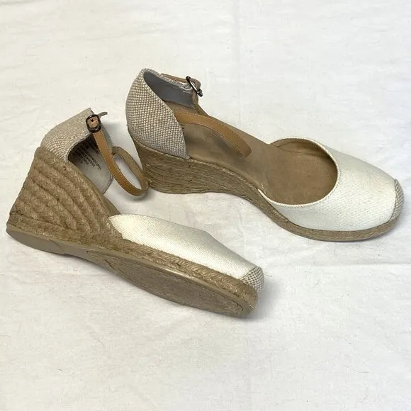 Neutral Ankle Strap Rope Wedge Heel Mamba Espadrilles NIB 9.5 White Mountain