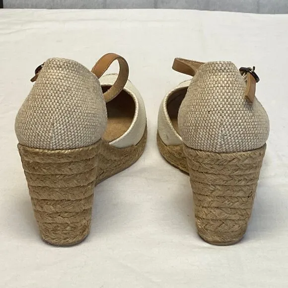 Neutral Ankle Strap Rope Wedge Heel Mamba Espadrilles NIB 9.5 White Mountain