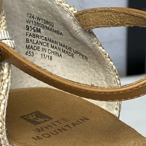 Neutral Ankle Strap Rope Wedge Heel Mamba Espadrilles NIB 9.5 White Mountain