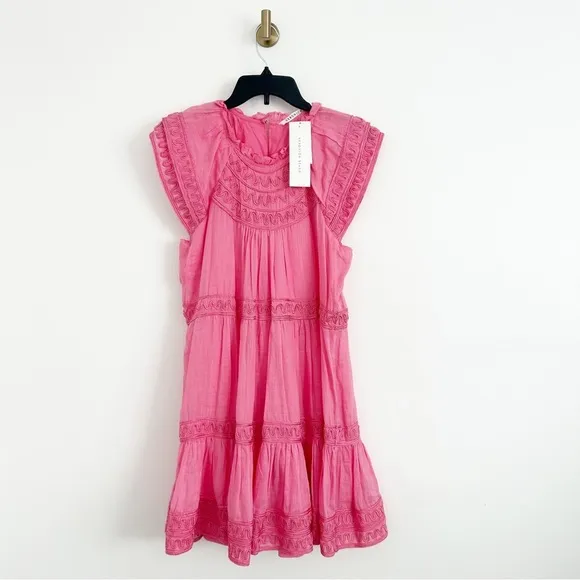 NEW $598 Veronica Beard Keely Pink Dark Peony Mini Dress Size 4