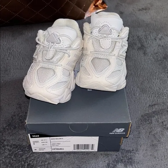New Balance White Chunky Sneakers with Retro Design