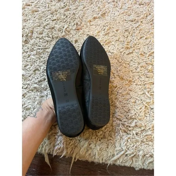 NEW Birdies The Blackbird Shoes Womens 5.5 Black Calf Hair Loafers Flats
