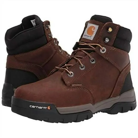 NEW CARHARTT men's insulated 8&quot; composite toe work boots in brown