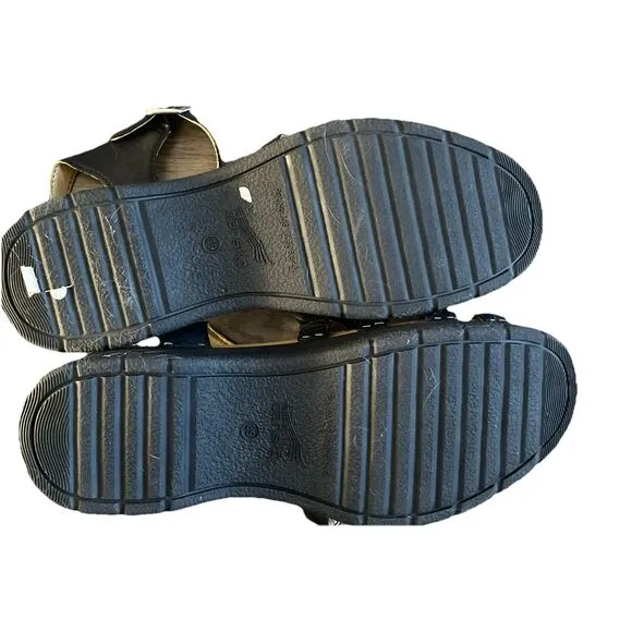 New  Dansko Roxie Sandals Strappy Nappa Leather Black Size 39 US 8.5-9