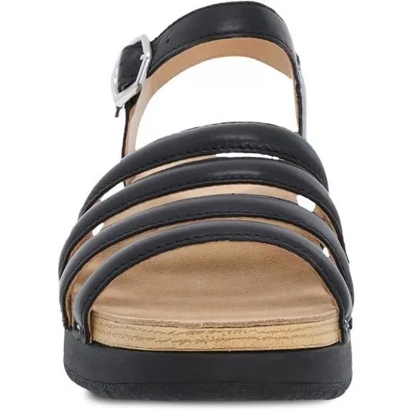 New  Dansko Roxie Sandals Strappy Nappa Leather Black Size 39 US 8.5-9