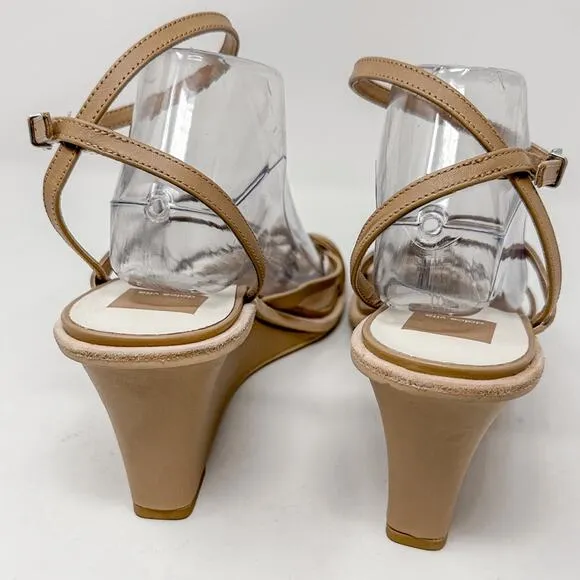 NEW Dolce Vita Gemini Cafe Leather Strappy Wedge Heel Sandals Size 11, MSRP $130