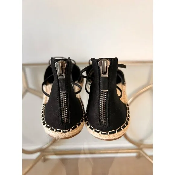 NEW  Eileen Fisher Lace d'Orsay Flat Nubuck Espadrilles SUZE 6