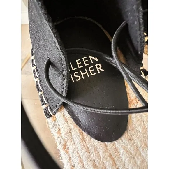 NEW  Eileen Fisher Lace d'Orsay Flat Nubuck Espadrilles SUZE 6