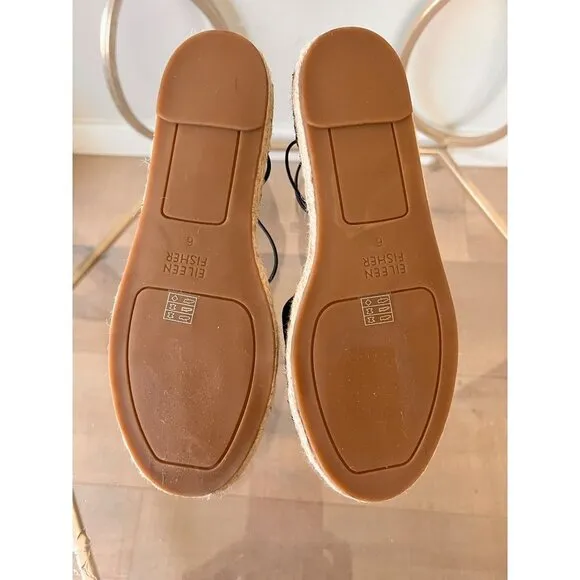 NEW  Eileen Fisher Lace d'Orsay Flat Nubuck Espadrilles SUZE 6