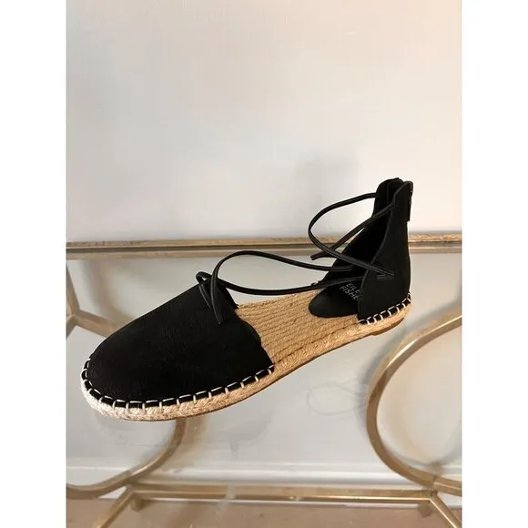 NEW  Eileen Fisher Lace d'Orsay Flat Nubuck Espadrilles SUZE 6