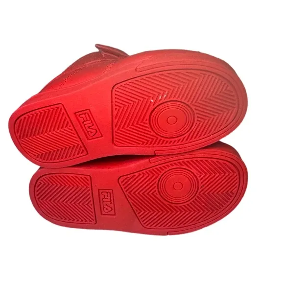 New Fila Kids Red High-Top Sneakers