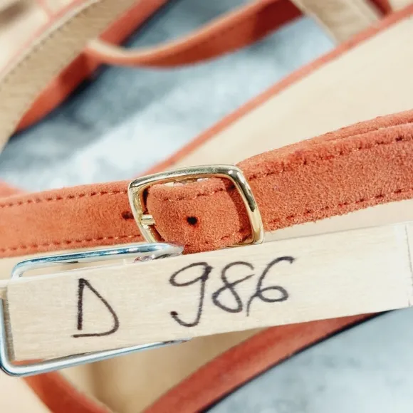 NEW Frame Le Braxton Orange Suede Strappy Sandals D986