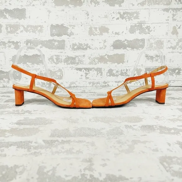 NEW Frame Le Braxton Orange Suede Strappy Sandals D986