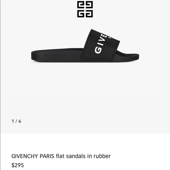*NEW* GIVENCHY PARIS flat sandals in rubber