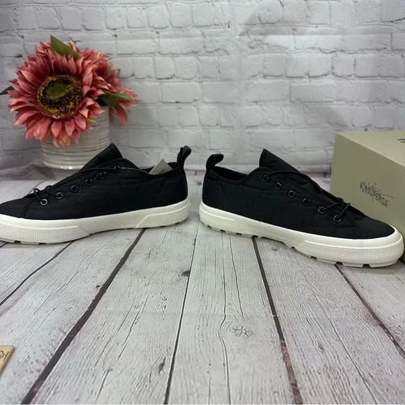 new in box Superga 2625 Tank Quilted Nylon black platform Sneakers sz 9